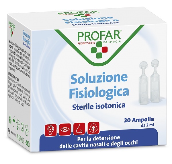 PROFAR SOLUZIONE FISIOLOGICA STERILE ISOTONICA 2 ML 20 AMPOLLE - Farmacianumberone.it