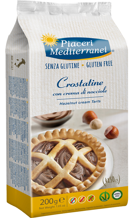 PIACERI MEDITERRANEI CROSTATINA CON CREMA DI NOCCIOLA 4 X 50 G - Farmacianumberone.it