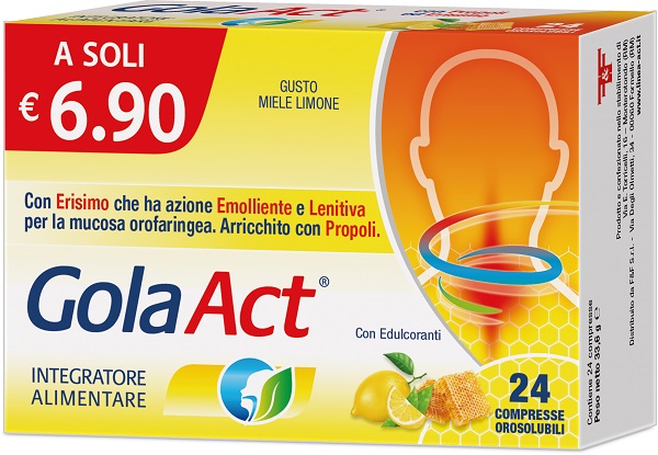 GOLA ACT MIELE LIMONE 24 COMPRESSE SOLUBILI 33,6 G - Farmacianumberone.it
