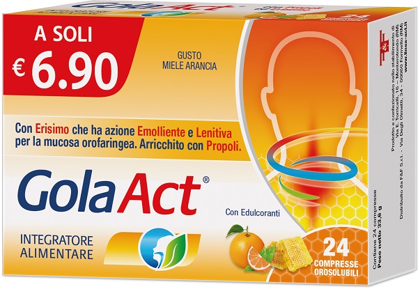 GOLA ACT MIELE ARANCIA 24 COMPRESSE SOLUBILI 33,6 G - Farmacianumberone.it