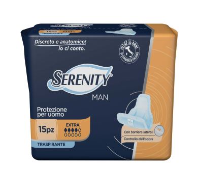 PANNOLINO SERENITY LIGHT MAN EXTRA CON ADESIVO O ALTRO FISSAGGIO 15 PEZZI - Farmacianumberone.it