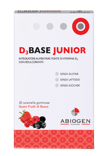 D3BASE JUNIOR 30 CARAMELLE GOMMOSE FRUTTI DI BOSCO - Farmacianumberone.it