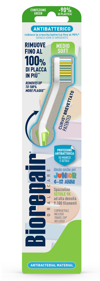BIOREPAIR ORAL CARE SPAZZOLINO ANTIBATTERICO JUNIOR 6-12 ANNI PIU' COMFORT SETOLE MEDIO SOFT - Farmacianumberone.it