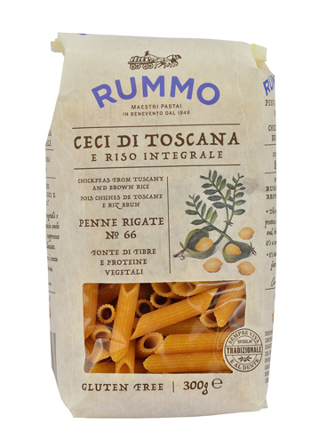 RUMMO PENNE RIGATE N 66 CECI DI TOSCANA E RISO INTEGRALE 300 G - Farmacianumberone.it