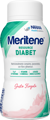 MERITENE RESOURCE DIABET FRAGOLA ALIMENTO IPERPROTEICO 28 VITAMINE E MINERALI 200 ML - Farmacianumberone.it