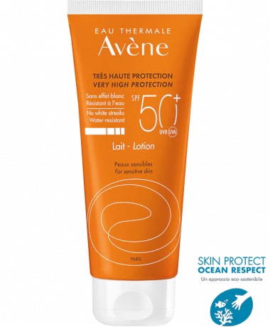 EAU THERMALE AVENE SOLARE LATTE SPF50+ 100 ML NUOVA FORMULA - Farmacianumberone.it