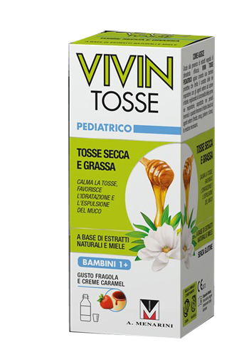 VIVIN TOSSE PEDIATRICO SCIROPPO PER TOSSE SECCA E GRASSA GUSTO FRAGOLA E CREME CARAMEL 150 ML - Farmacianumberone.it