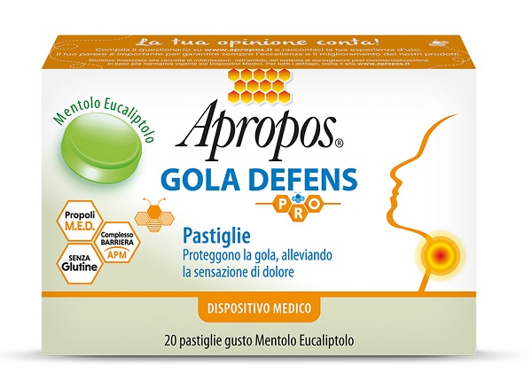 APROPOS GOLA DEFENS PRO 20 PASTIGLIE MENTOLO EUCALIPTO - Farmacianumberone.it