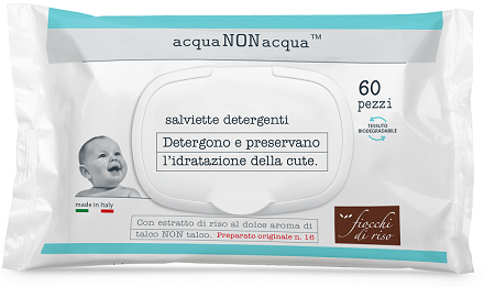 FIOCCHI DI RISO ACQUA NON ACQUA SALVIETTE DETERGENTI 60 PEZZI - Farmacianumberone.it