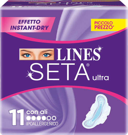 LINES SETA ULTRA ASSORBENTI CON ALI 11 PEZZI - Farmacianumberone.it
