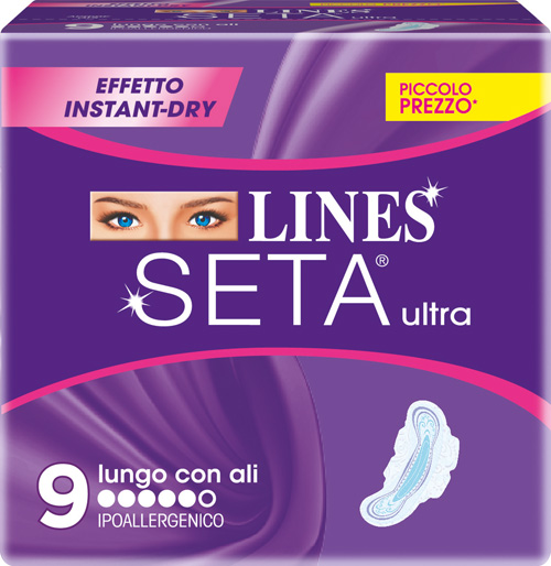 LINES SETA ULTRA ASSORBENTI LUNGHI 9 PEZZI - Farmacianumberone.it