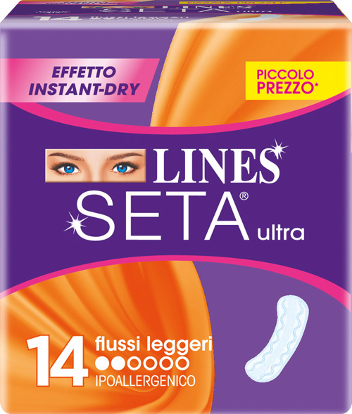LINES SETA ULTRA ASSORBENTI PER FLUSSI LEGGERI 14 PEZZI - Farmacianumberone.it