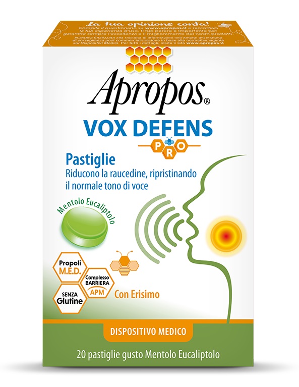 APROPOS VOX DEFENS PRO MENTOLO EUCALIPTO 20 PASTIGLIE - Farmacianumberone.it