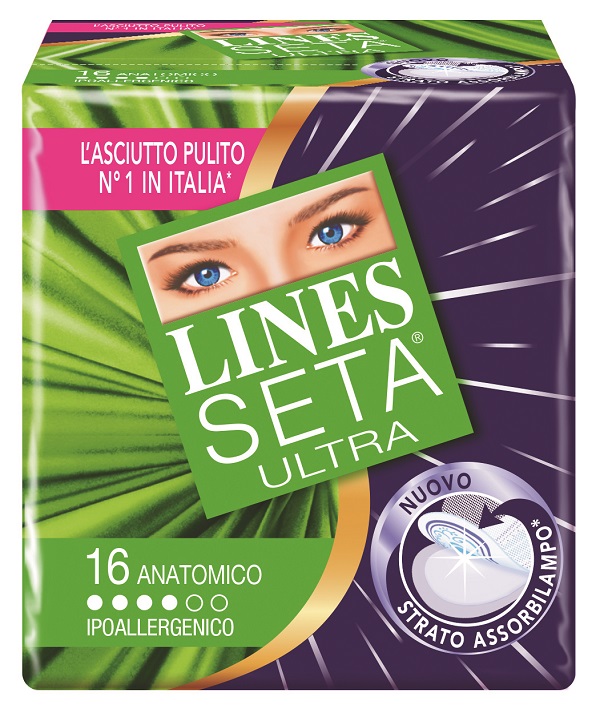ASSORBENTE LINES SETA ULTRA ANATOMICO 16 PEZZI - Farmacianumberone.it
