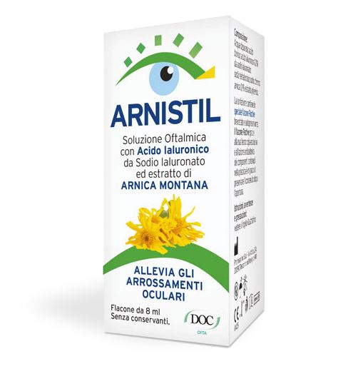 ARNISTIL SOLUZIONE OFTALMICA ACIDO IALURONICO 0,2% + ESTRATTO DI ARNICA MONTANA 0,1% FLACONE 8 ML - Farmacianumberone.it