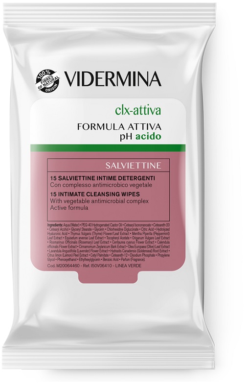 VIDERMINA CLX ATTIVA 15 SALVIETTE INTIME DETERGENTI - Farmacianumberone.it