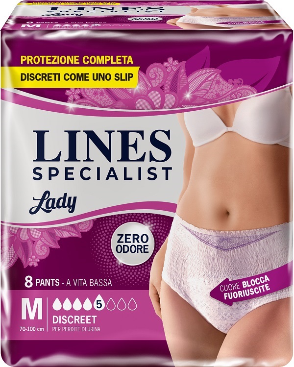 LINES SPECIALIST PANTS DISCREET M FARMA 8 PEZZI - Farmacianumberone.it