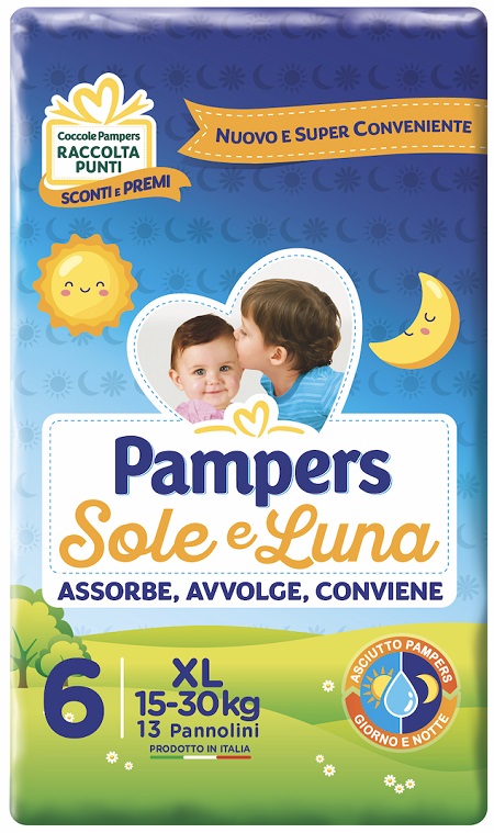 PAMPERS SOLE E LUNA XL 13 PEZZI - Farmacianumberone.it