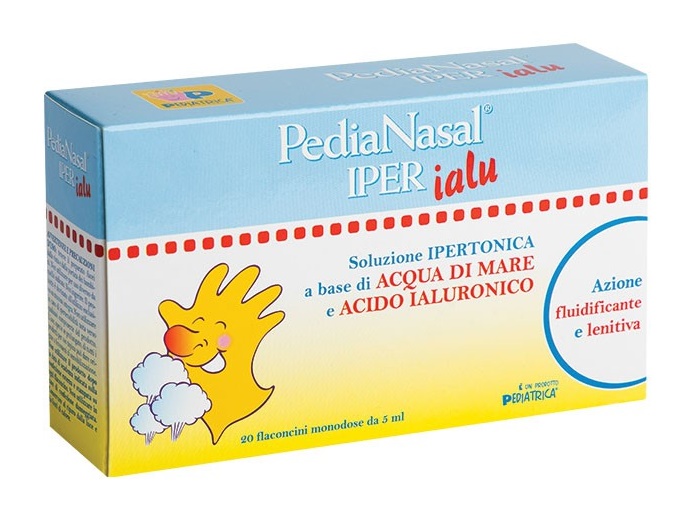 PEDIANASAL IPER SOLUZIONE IPERTONICA CON ACIDO IALURONICO 20 FLACONCINI MONODOSE DA 5 ML - Farmacianumberone.it