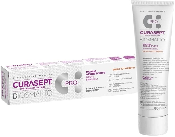 CURASEPT BIOSMALTO MOUSSE DENTI SENSIBILI 50 ML - Farmacianumberone.it