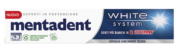 MENTADENT WHITE SYSTEM 75 ML - Farmacianumberone.it