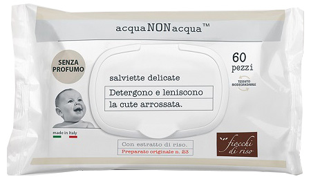 FIOCCHI DI RISO ACQUA NON ACQUA SENZA PROFUMO 60 SALVIETTE - Farmacianumberone.it