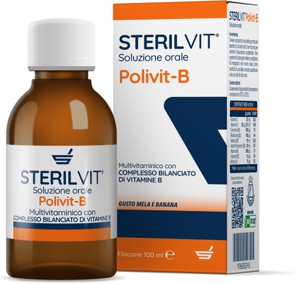 STERILVIT POLIVIT-B SOLUZIONE ORALE GUSTO MELA BANANA 100 ML - Farmacianumberone.it