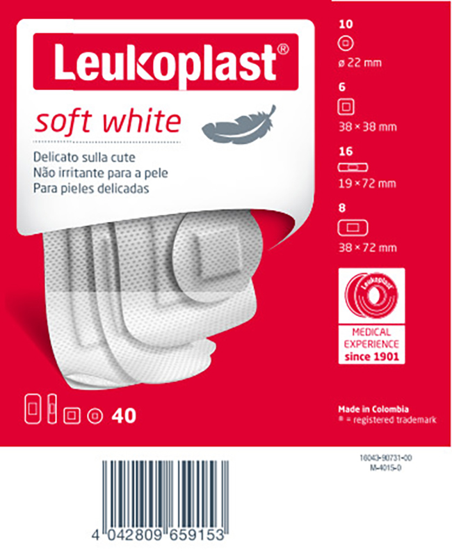 LEUKOPLAST SOFT WHITE 40 PEZZI ASSORTITI - Farmacianumberone.it