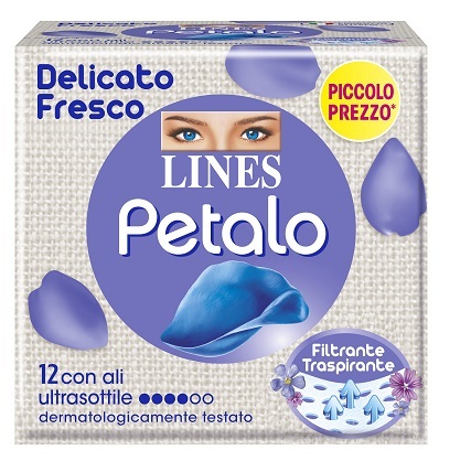 LINES PETALO BLU ASSORBENTE CON ALI 12 PEZZI - Farmacianumberone.it