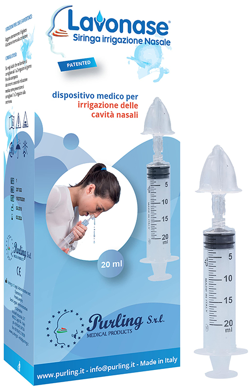 LAVONASE IRRIGAZIONE NASALE NON STERILE SIRINGA 20 ML + LUER-LOCK CON CAPPUCCIO + UGELLO NASALE CON RACCORDO LUER-LOCK + PERFORATORE CON VALVOLA NON RITORNO CON TAPPO - Farmacianumberone.it