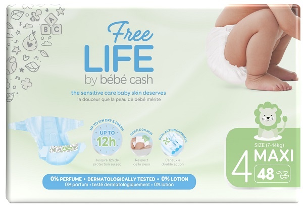 FREELIFE BY BEBECASH MAXI TAGLIA 4 7-18 KG GIROVITA 38-60 CM 48 PEZZI - Farmacianumberone.it