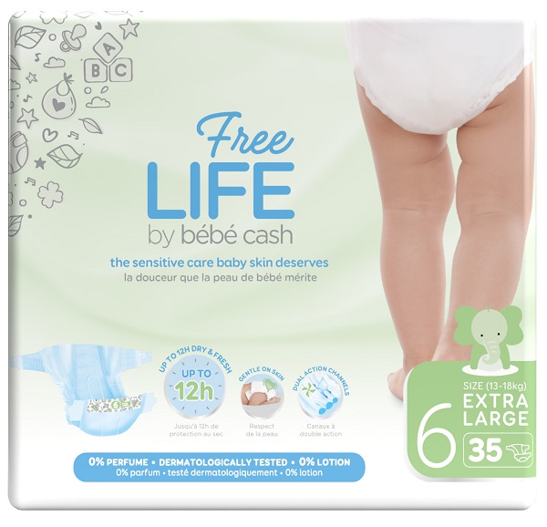 FREELIFE BY BEBECASH PANTS XL TAGLIA 6 17 KG+ GIROVITA FINO A 72 CM 18 PEZZI - Farmacianumberone.it