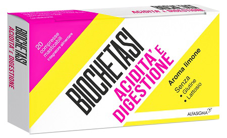 BIOCHETASI ACIDITA' E DIGESTIONE 20 COMPRESSE MASTICABILI AROMA LIMONE - Farmacianumberone.it