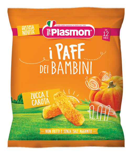 PLASMON DRY SNACK PAFF ZUCCA CAROTE 15 G - Farmacianumberone.it