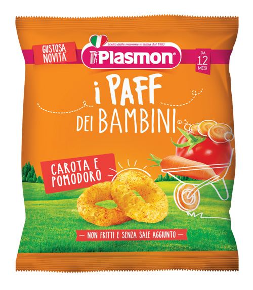 PLASMON DRY SNACK PAFF CAROTA POMODORO 15 G - Farmacianumberone.it