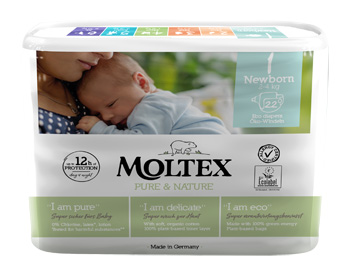 PANNOLINI MOLTEX PURE & NATURE NEW BORN 2-4 KG TAGLIA 1 22 PEZZI - Farmacianumberone.it