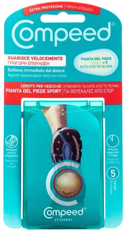 COMPEED CEROTTI PER VESCICHE PIANTA PIEDE SPORT 5 PEZZI - Farmacianumberone.it