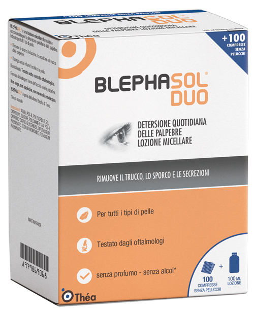 BLEPHASOL DUO SOLUZIONE MICELLARE IGIENE PALPEBRALE 100 ML + 100 GARZE - Farmacianumberone.it