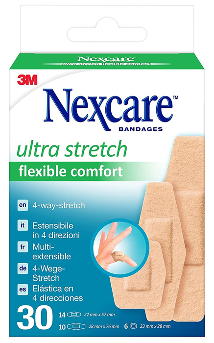 CEROTTO PREPARATO NEXCARE COMFORT 360 GRADI N1130ASD04 ASSORTITI 3 MISURE 14 CEROTTI 22X57MM + 6 CEROTTI 23X28MM + 10 CEROTTI 28X76MM - Farmacianumberone.it