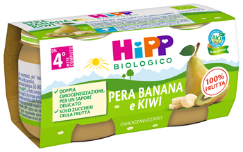 HIPP BIO OMOGENEIZZATO KIWI/BANANA/PERA 2X80 G - Farmacianumberone.it