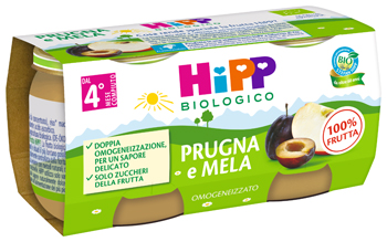 HIPP BIO OMOGENEIZZATO PRUGNA E MELA 2 X 80 G - Farmacianumberone.it