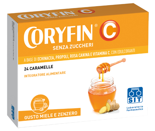 CORYFIN C SENZA ZUCCHERO MIELE ZENZERO 24 CARAMELLE - Farmacianumberone.it