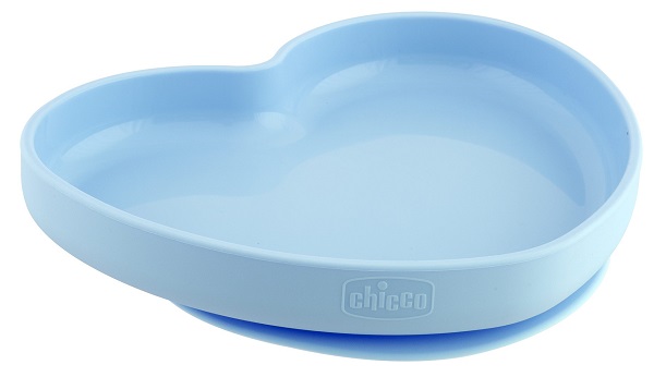 CHICCO PIATTO CUORE VENTOSA SILICONE BLU - Farmacianumberone.it