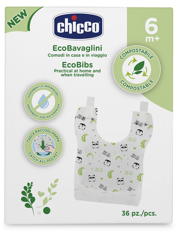 CHICCO BAVAGLINI MONOUSO COMPOSTABILI 36 PEZZI - Farmacianumberone.it