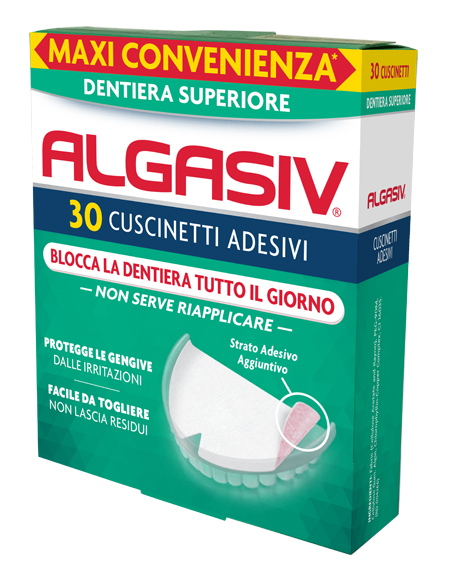 ALGASIV ADESIVO PER PROTESI DENTARIA SUPERIORE 30 PEZZI - Farmacianumberone.it