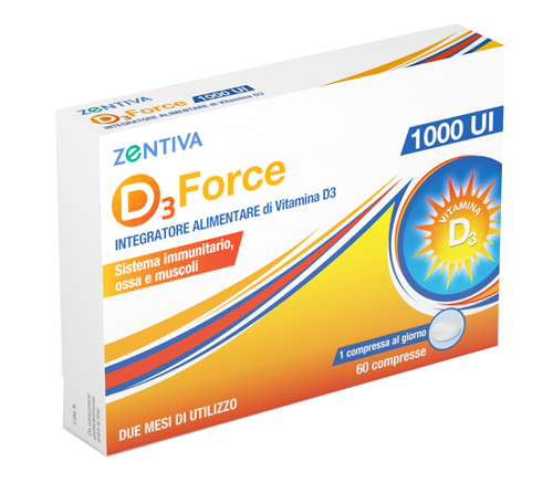 D3 FORCE ZENTIVA 1000UI 60 COMPRESSE - Farmacianumberone.it