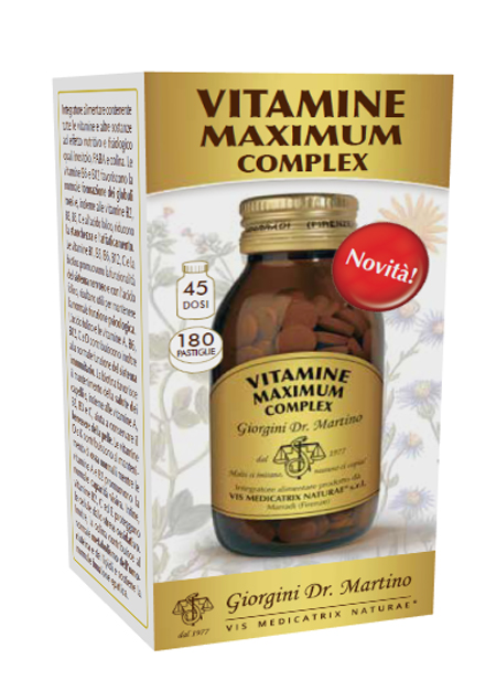VITAMINE MAXIMUM COMPLEX 180 PASTIGLIE - Farmacianumberone.it