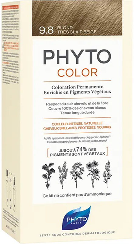 PHYTOCOLOR 9,8 BIONDO CHIARISSIMO CENERE LATTE 50 ML + CREMA 50 ML + MASCHERA 12 ML - Farmacianumberone.it