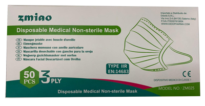 MASCHERINA CHIRURGICA TIPO IIR 3 VELI NON LAVABILE 50 PEZZI - Farmacianumberone.it
