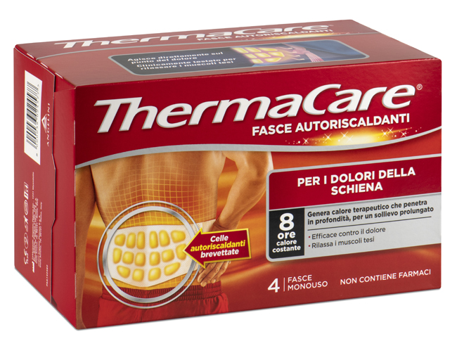 FASCIA AUTORISCALDANTE A CALORE TERAPEUTICO THERMACARE SCHIENA 4 PEZZI - Farmacianumberone.it